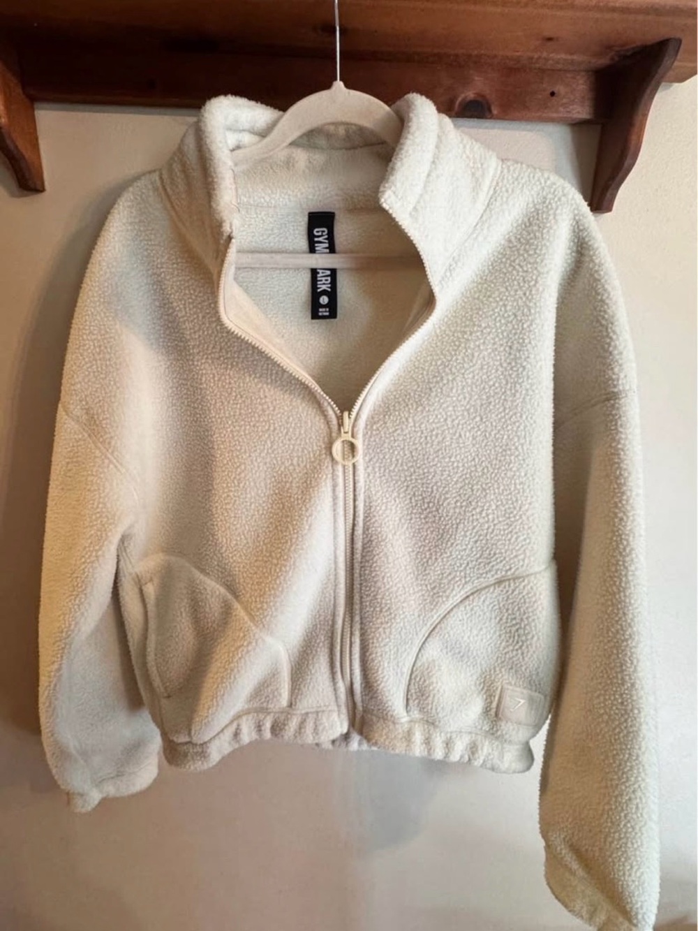 Gymshark Cream Sherpa Zip Jacket